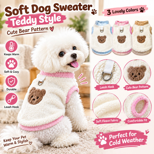 Pet dog cat fleece sweater - dog,