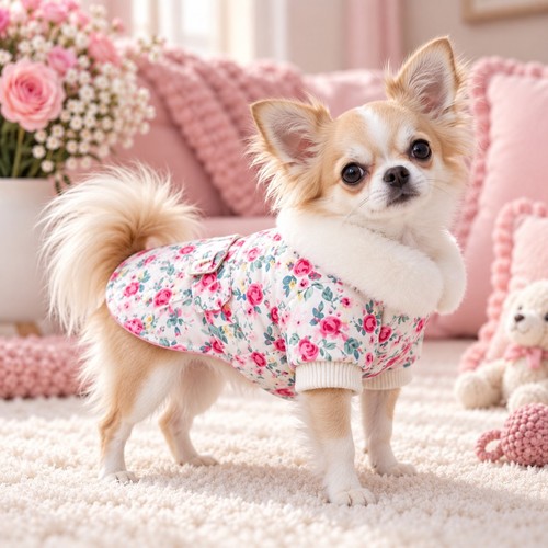 Floral dog cat - /, coat