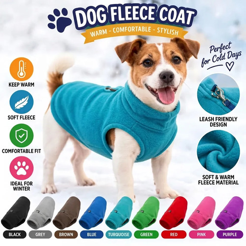 Warm fleece dog coat jacket - dog,